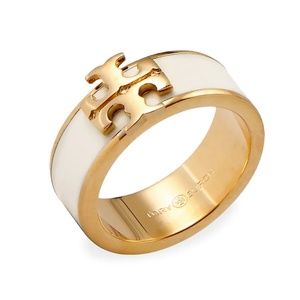 Tory Burch logo gold ring size 8